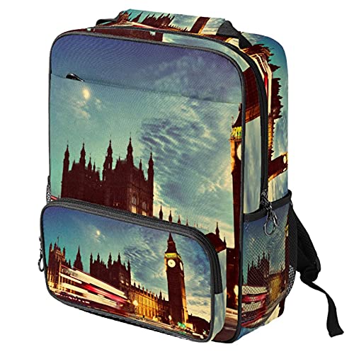 Sac à dos ordinateur portable avec motif Big Ben pour femme et homme