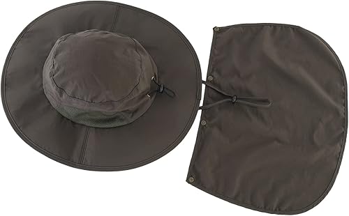 Miniatura 4 de Home Prefer Sombrero de sol para hombre al aire libre UPF50+ con solapa para el cuello, protección UV, ala ancha, safari, pesca, senderismo,