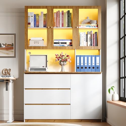 BENMWS Vitrina alta de 120 × 40 × 200 cm,...