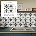 The Tiles Plaza Peel and Stick Encaustic Backsplash, Black Star Patterned Stick on Tile, Self-Adhesive Wall Tile Sticker for Kitchen Bathroom Fireplace Stairs, 10 Sheets