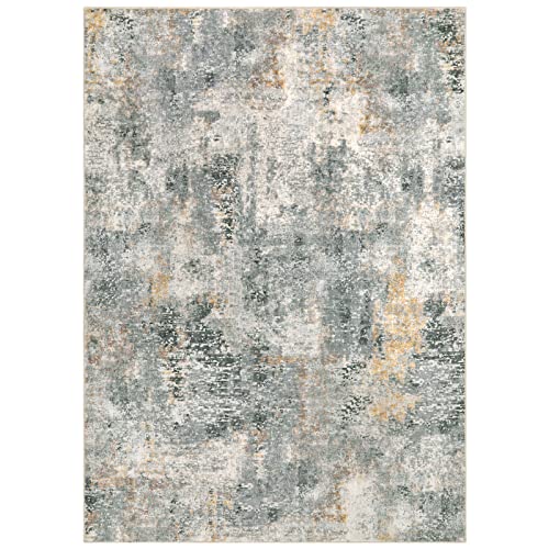 Lahome Washable 5x7 Area Rugs for Living Room, Grey Neutral Modern Abstract Rug for Bedroom Non Slip, Soft Contemporary Low Pile Indoor Carpet for Dorm Guest Dining Room Table Apartment