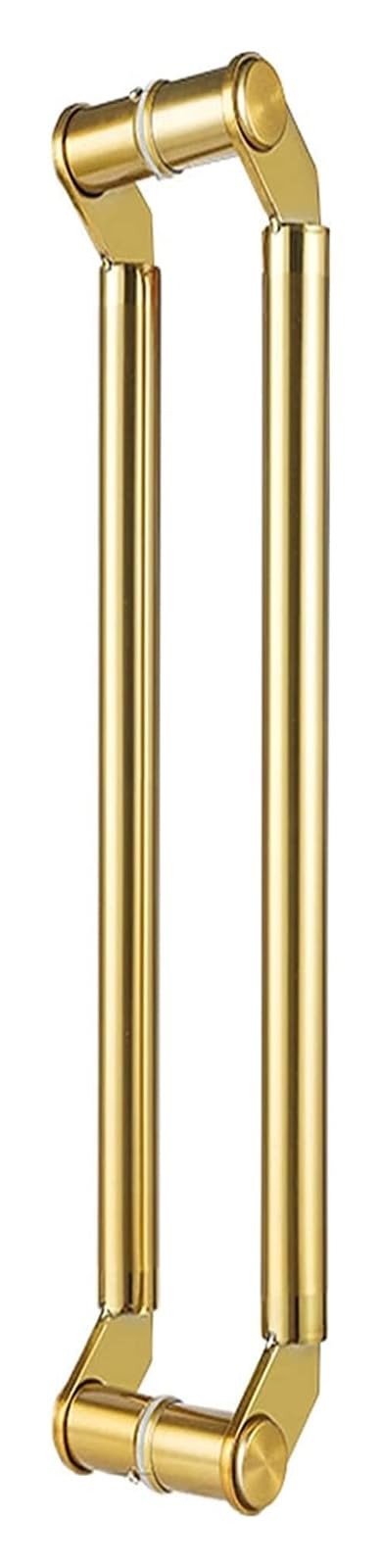 BHGFYXBS Push Pull Door Handle Shower Glass Push Pull Door Handles, Stainless Steel Round Shape Bars Contemporary Entry Door Handle,Gold-60Cm(24In),Gold-60cm(24in)