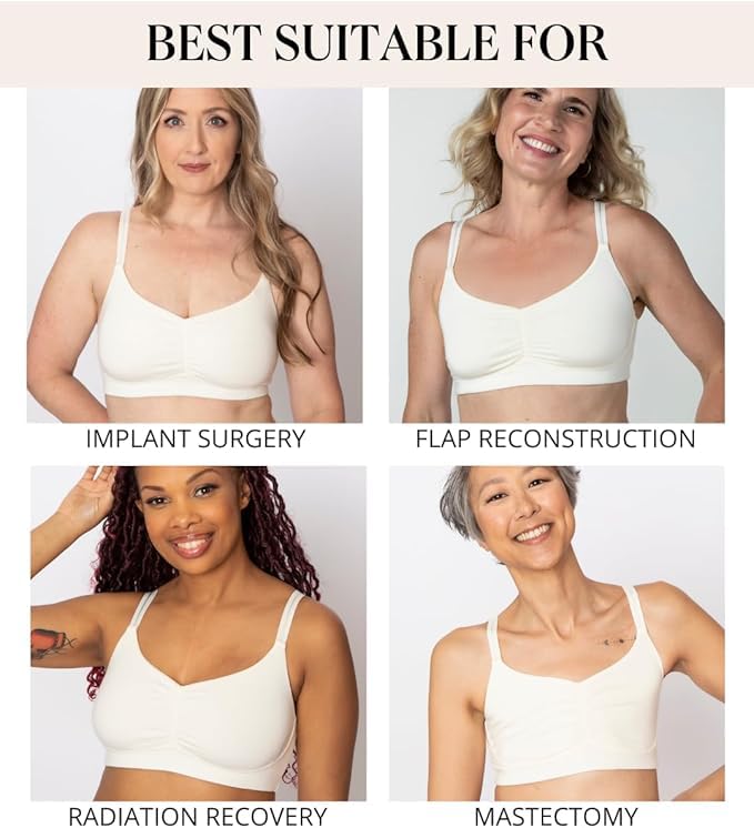 Image of AnaOno Full Coverage Post-Surgery Bra - Medium Support Mastectomy Bras with Pocketed Cups for Lightweight Breast Forms