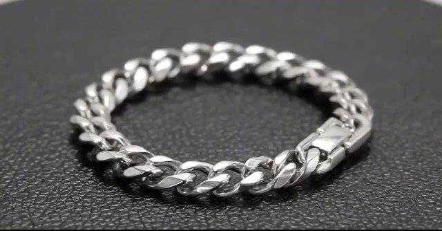 Pulsera EHLINVVE acero titanio 8mm 7.5in plateada miniatura 7