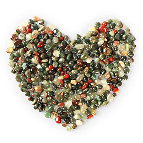 Artistone Africa Bloodstone Tumbled Chips Stone Crushed Crystal Irregular Shaped Reiki Healing Stones for Plants, Vase Filler, Jewelry Making, Home Decoration(400g)