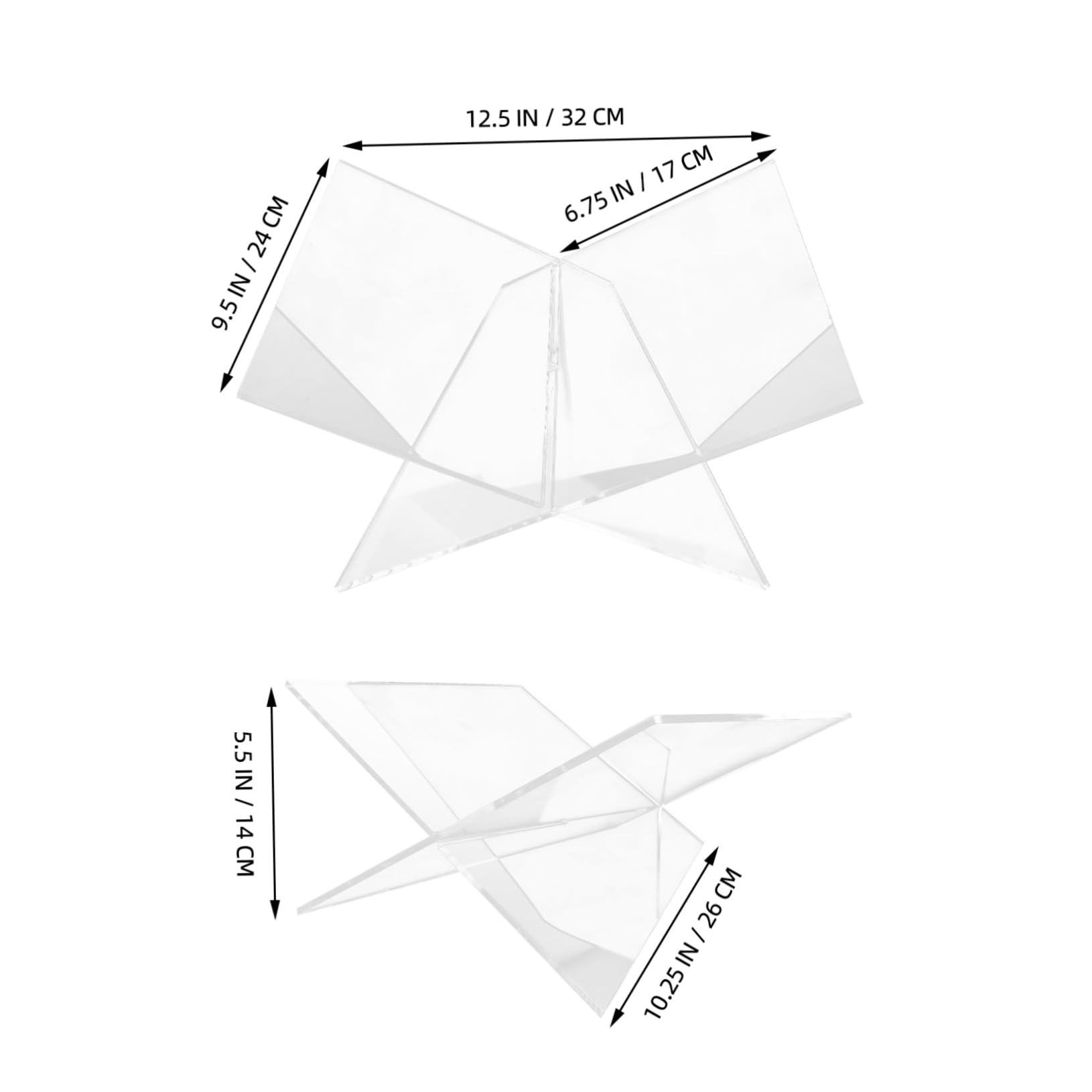 Cabilock Versatile Acrylic Bookshelf Bookstand for Display Large Book Stand Angled Bookshelf