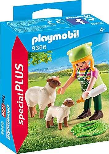 PLAYMOBIL Special Plus Granjera con Ovejas, A Partir de 4 años (9356)
