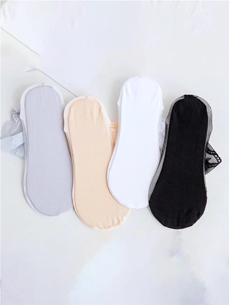 Calcetines transparentes, Calcetines tobilleros de nailon transparente for mujer, finos, 10 pares, multicolor