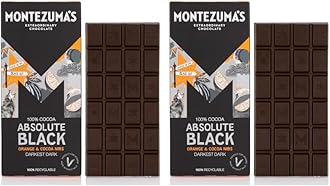 Absolute Black, 100% Cocoa, Dark Chocolate Orange & Cocoa Nibs, Gluten Free & Naturally Vegan, 90g Bar (Pack of 2)