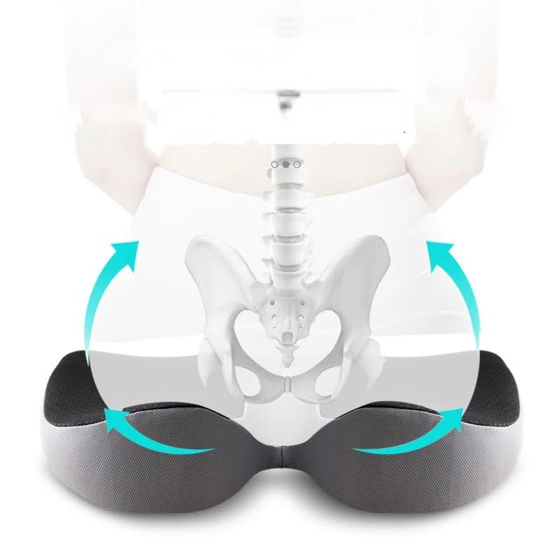 Cuscino per Sedie Cuscino per Sedile Cuscino per sedile in memory foam per coccige, ortopedico per coccige, sciatica, sollievo dal dolore alla schiena, sedia da ufficio, seggiolino per auto(Mordern Gr