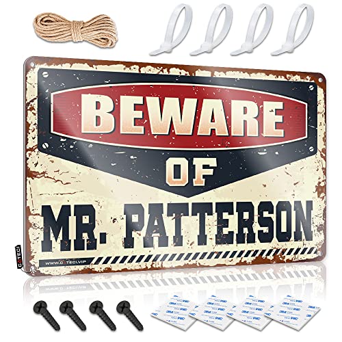 CakJuice Metal Decor for Home Bar Beware of Mr. Patterson Tin Sign Baby Nursery Decor Door Decor ( Size : 30X40CM )