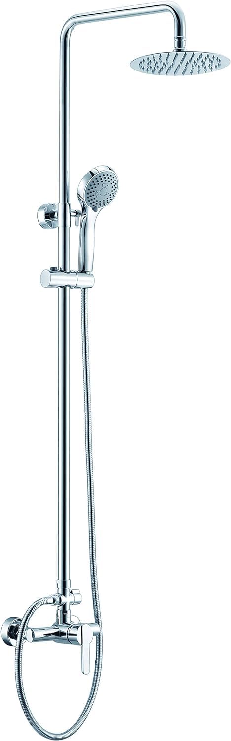 MICE - Colonna doccia estensibile 88-125 cm - Kit doccia - Monocomando a barra doccia con soffione Felxo argento BDR001