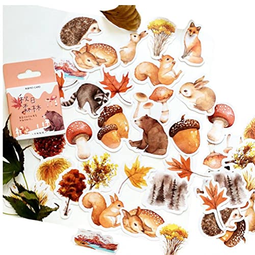 46pcs Diary Sticker Forêt Thème Mignon Animaux Mini Papier Autocollant DIY Ablum Scrapbooking Label Style Aléatoire Cover
