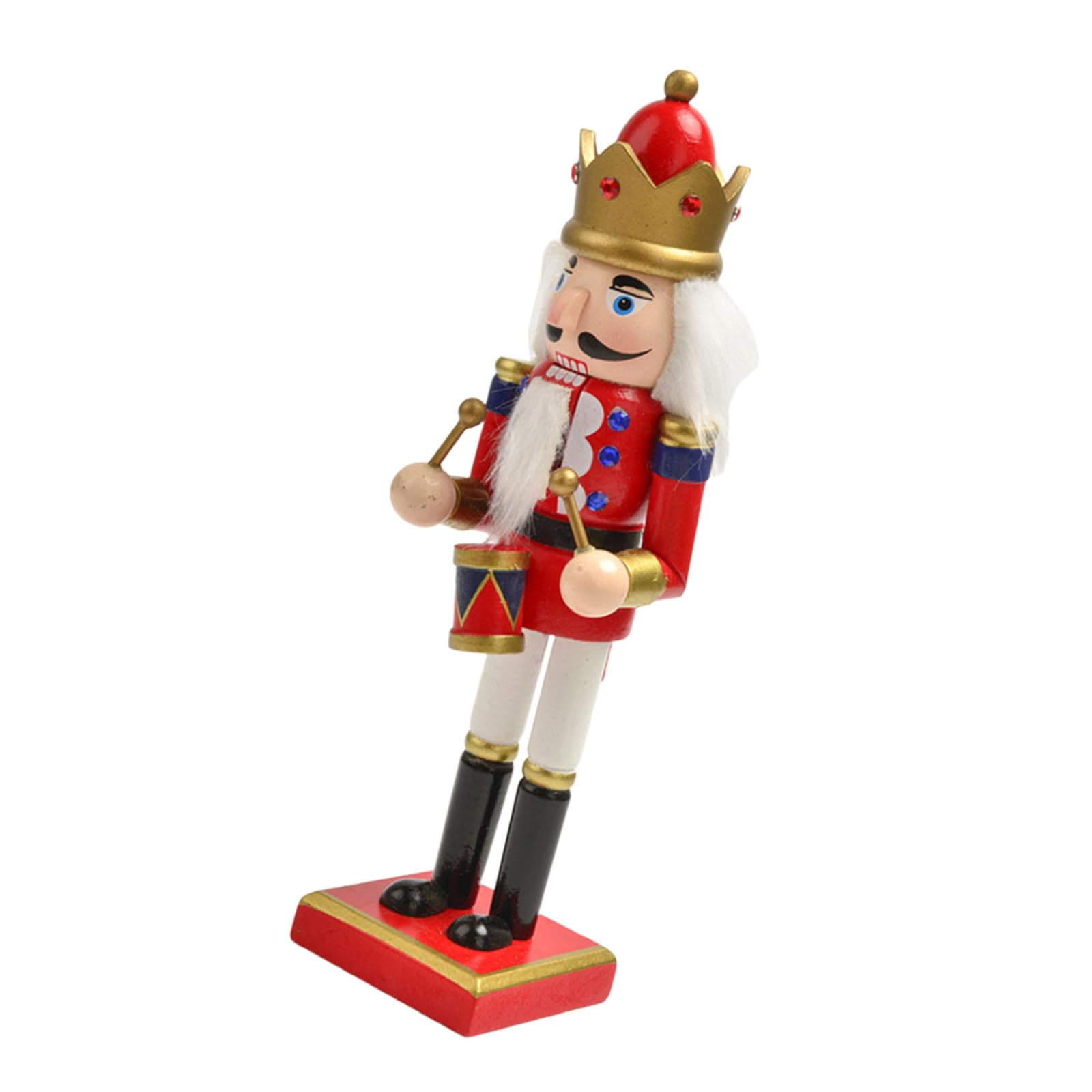 Kalttoy Red Drum 25Cm Wood Nutcrackers Figurine For Display Desktop Ornament Stylish Tabletop Statue Decoration Party Decoration