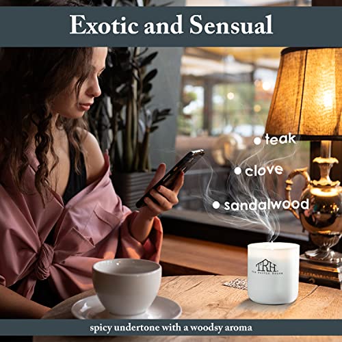 The Rustic House Candles Soy Wax Candle Home Decor | Non Toxic Candles Long Burning Candles | Hand Poured Soy Candle Aesthetic Candles In Glass Container With Wood Lid,Teakwood #TOP4