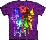 The Mountain Rainbow Butterfly Dream Catcher T-Shirt, XX-Large, Purple