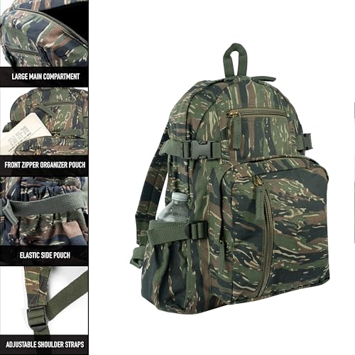 Rothco Vintage Canvas Compact Backpack – Rugged Everyday Carry Travel Storage Bag, Brown3