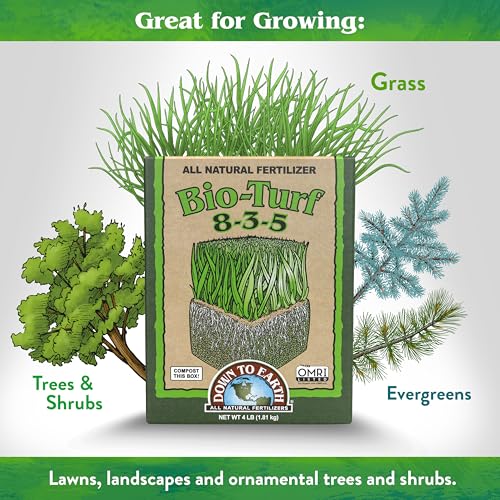 Down To Earth All Natural Fertilizers Organic Bio-Turf Lawn Food for Grass, Landscape and Ornamentals - Works with Lawn Spreaders 8-3-5, 4 lb - Thumbnail 3