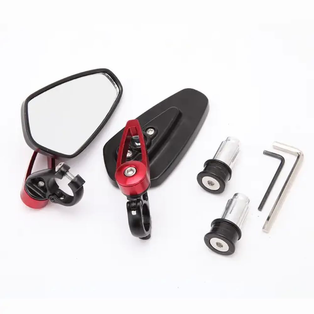 Specchietti laterali per manubrio bici elettrica per manubri da 7 o 8 pollici da 22 mm compatibili con Fiido Bike T1 GT2 e altri(Red)