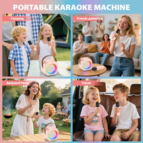 Machine de karaoké portable Bluetooth avec 2 micros sans fil pour animer vos fêtes - 6
