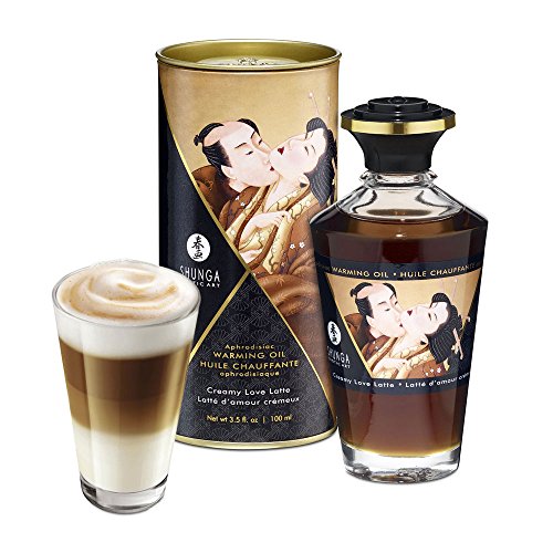 Shunga Warming Massage Oil, Latte, 3.5 Fluid Ounce #TOP5