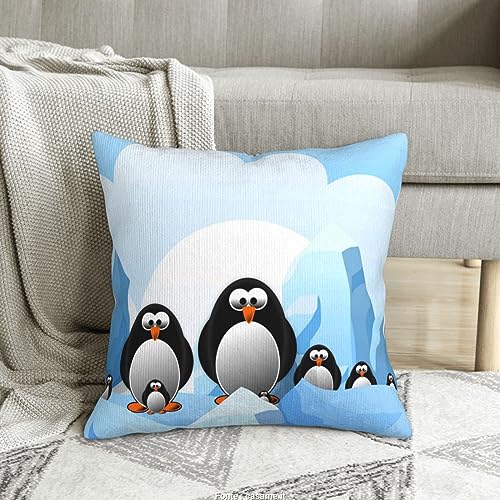 Housse coussin velours pingouin antarctique salon et chambre - 8