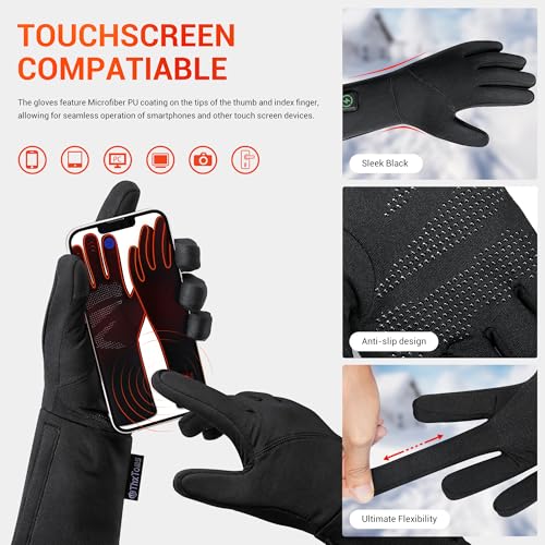 Heated Glove Liners for Men and Women: Rechargeable Electric Gloves for Raynaud's Arthritis Skiing Driving