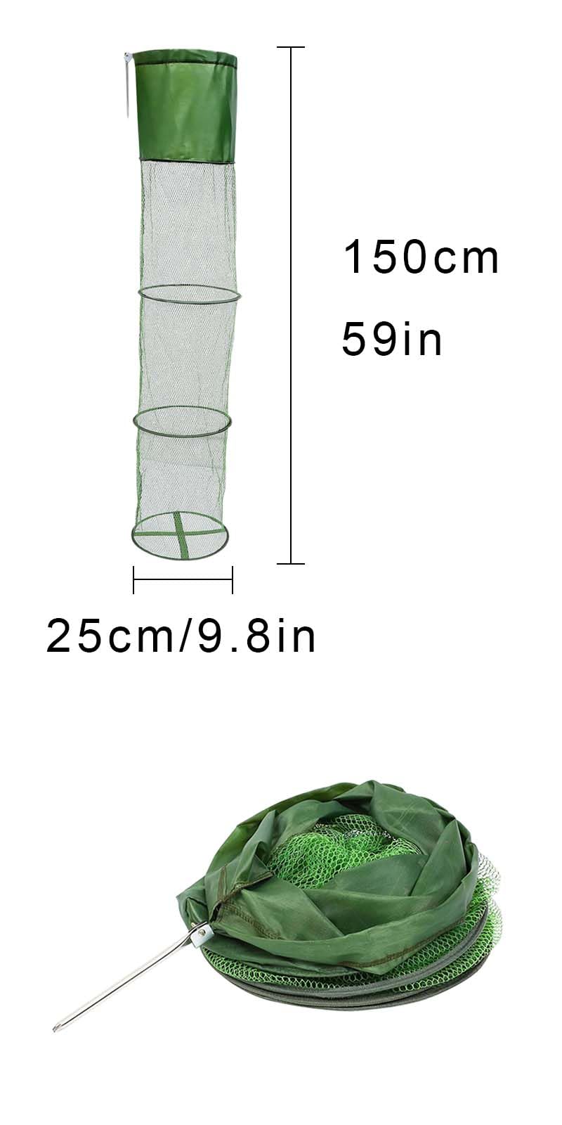 Filet De Pêche Pliable 1,5m - Casier à Crevettes Bourriche Pliable Multifonction