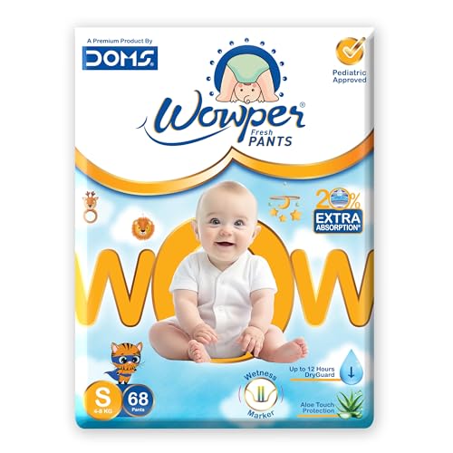 Image of Wowper Baby Premium Diapers | S-68 Counts | Wetness Indicator | Anti Rash | up to 12 hrs Absorption | 4-8 Kg | Soft & Comfortable