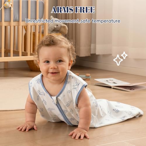 Image of PHF 100% Organic Cotton Baby Sleep Sack 18-24 Months Fish Bubble X-Large