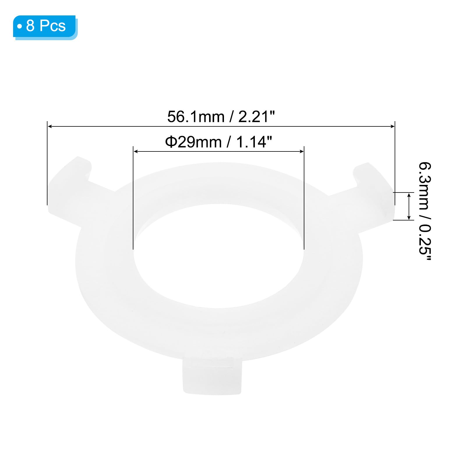 PATIKIL E27 to E14 Lamp Shade Ring, 8 Pack Lamp Holder Adapter Ring Converter Reducer Fitting Light Fixtures Replacement, White - Image 2