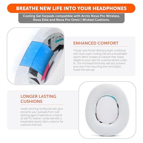Coussinets Gel Arctis Nova Pro Wireless Wicked Cushions de qualité supérieure - 4