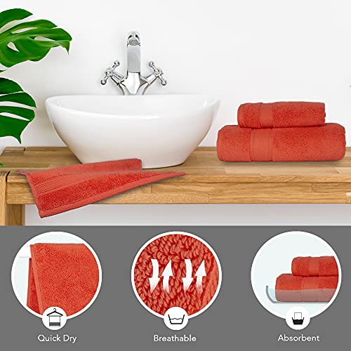 Nova Luxury Linen - Hotel Quality Turkish Towel Set For Bathroom (6 Pcs Towel Set, Coral) #TOP3