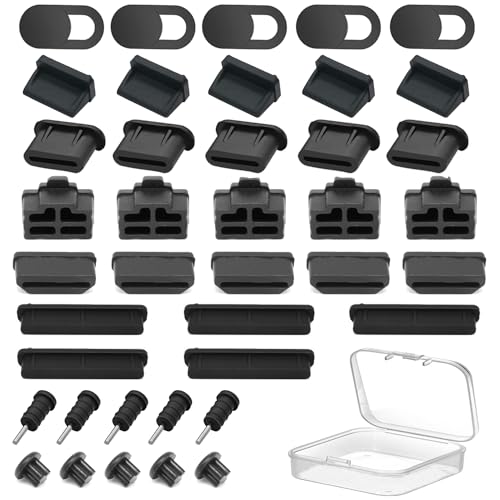 40PCS USB Port Cover, Silicone Anti Dust Cover Dust Plugs Caps for Computer Camera, USB, USB C...
