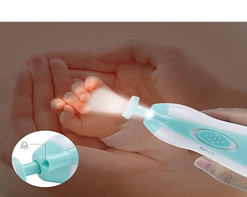 Miniatura 4 de Lima de uñas para bebé, lima de uñas eléctrica segura para bebés con luz, batería de uñas para recién nacidos, cortaúñas para uñas de bebé (batería