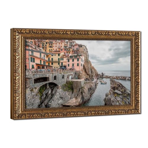 Cinque Terre Italie affiche pour salon chaleureux et chambre moderne lot de 2 décorations murales