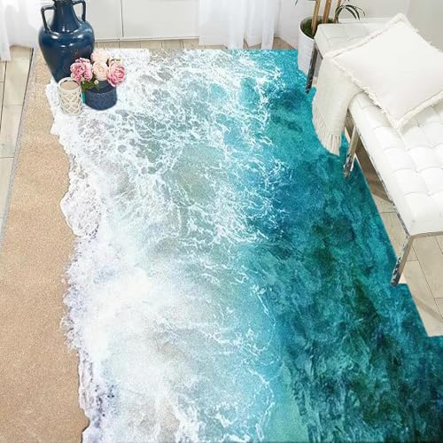 Tapete Decorativo Olas del Océano Azul 3D, Grande miniatura 5