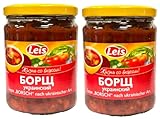 2er Pack Leis Ukrainischer Borschtsch mit Bohnen – Traditionelle Rote-Bete-Suppe – Fertiggericht, 2x 480 g