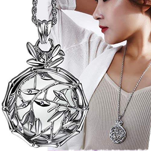 DDOQ Lupa Colgante Adorno señoras Lupa Collar, Oro (Color : Sliver)