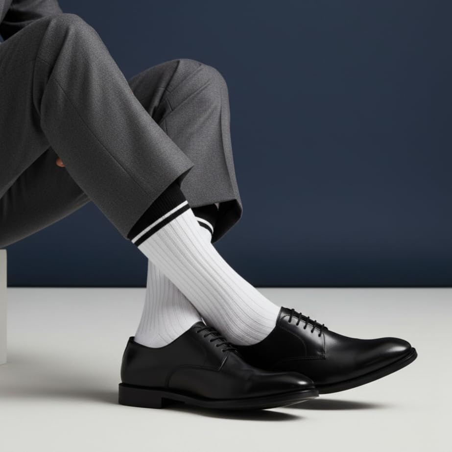 Image of The Sock Street Bamboo Crew Socks for Men Combo | Full Calf Length Premium Bamboo | Odour-Free, Breathable & Durable | Cushioned Base & Anti-bacterial | 3X Softer than Cotton Socks | Pack of 3