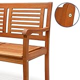 Deuba Gartenbank Bologna 3-Sitzer Eukalyptusholz Sitzbank Holzbank - 6