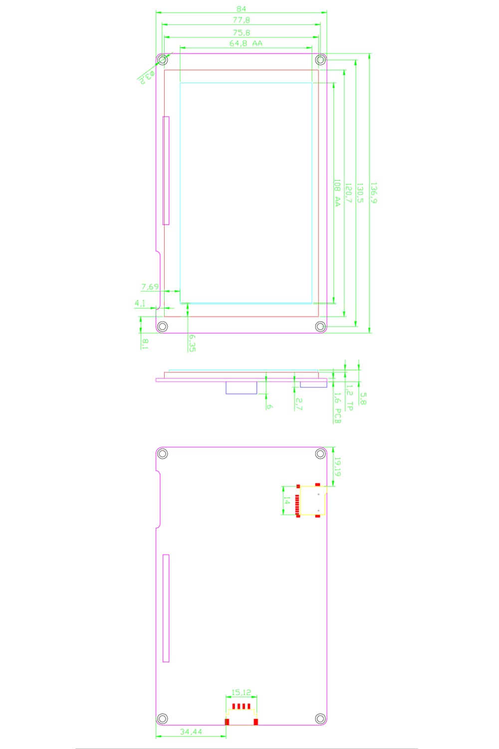 Nextion Inteligent Pantalla 5" pulgadas NX8048P050-011R 800x480 táctil resistiva Serial LCD-TFT HMI módulo Soporte de audio y video