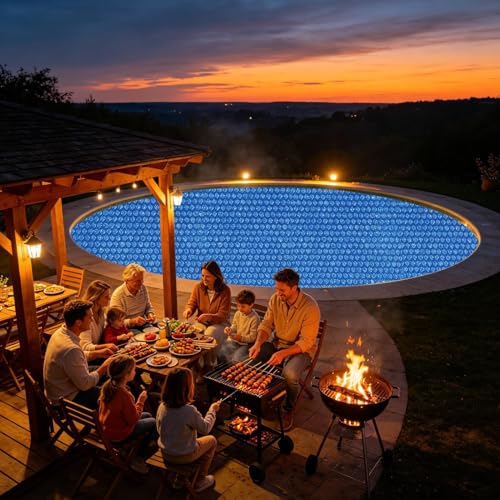 Couverture pour bassin extérieur rond bâche de spa et terrasse - 4