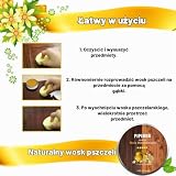 Pielęgnacja mebli, wosk pszczeli, naturalna pielęgnacja drewna, wosk pszczeli, wodoszczelny, odporny na ścieranie do pielęgnacji mebli i ochrony drewna mebli drewnianych, środek do polerowania drewna i mebli, 2 x 100 g z 3 gąbkami (cytryna)