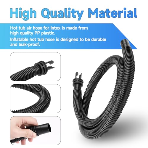11830 Spa Cover Inflation Hose for Intex - Hot Tub Air Hose & Adapter Fits for Intex Portable Spa Tub 28403E, 28403VM, 28405CA, 28405E, 28407E, 28407VM, 28409E, 28413WL, Replacement Parts