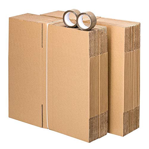 Pack 30 cartons à livres avec poignées + 2 adhésifs offerts