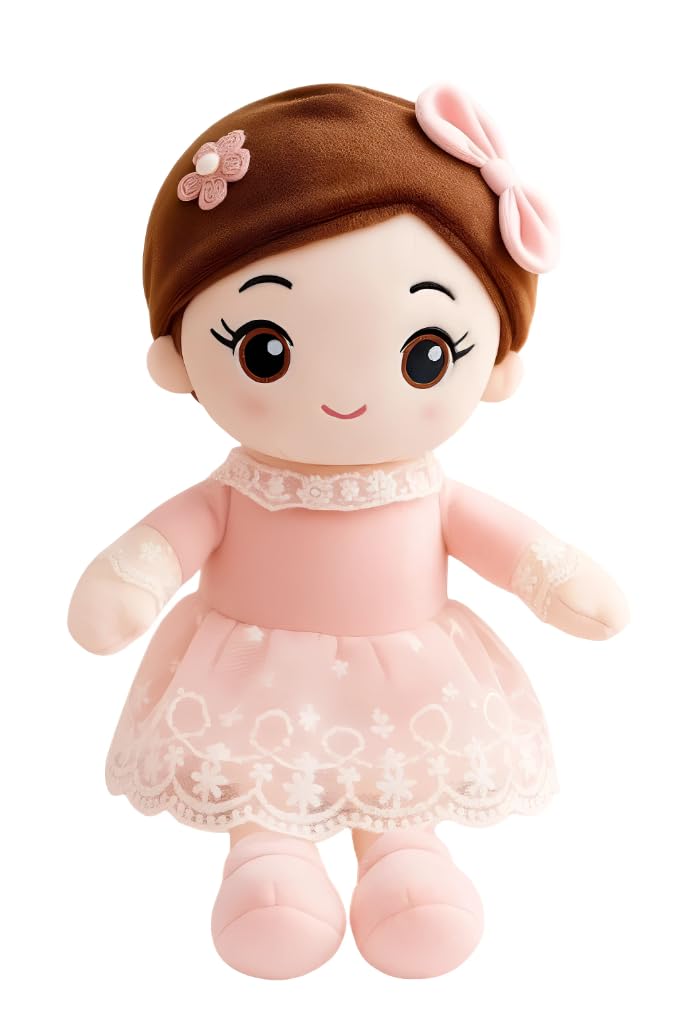SCOOBA Soft Pink Adorable Baby Doll 40cm Medium - Polyfill Washable Cuddly Soft Plush Toy - Helps to Learn Role Play - 100% Safe for Kids (Baby Doll Pink)