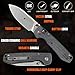 Vosteed Pocket Folding Knife, EDC Knife with 3.25 inch Sandvik 14C28N Steel Blade, Micarta Handle, Button Lock, Raccoon Series, Black