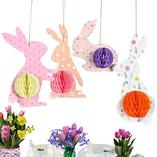 Decoraciones colgantes de panal de abeja de Pascua, decoraciones de pared de panal, centros de mesa de papel, decoraciones de aniversario de boda, suministros de fiesta