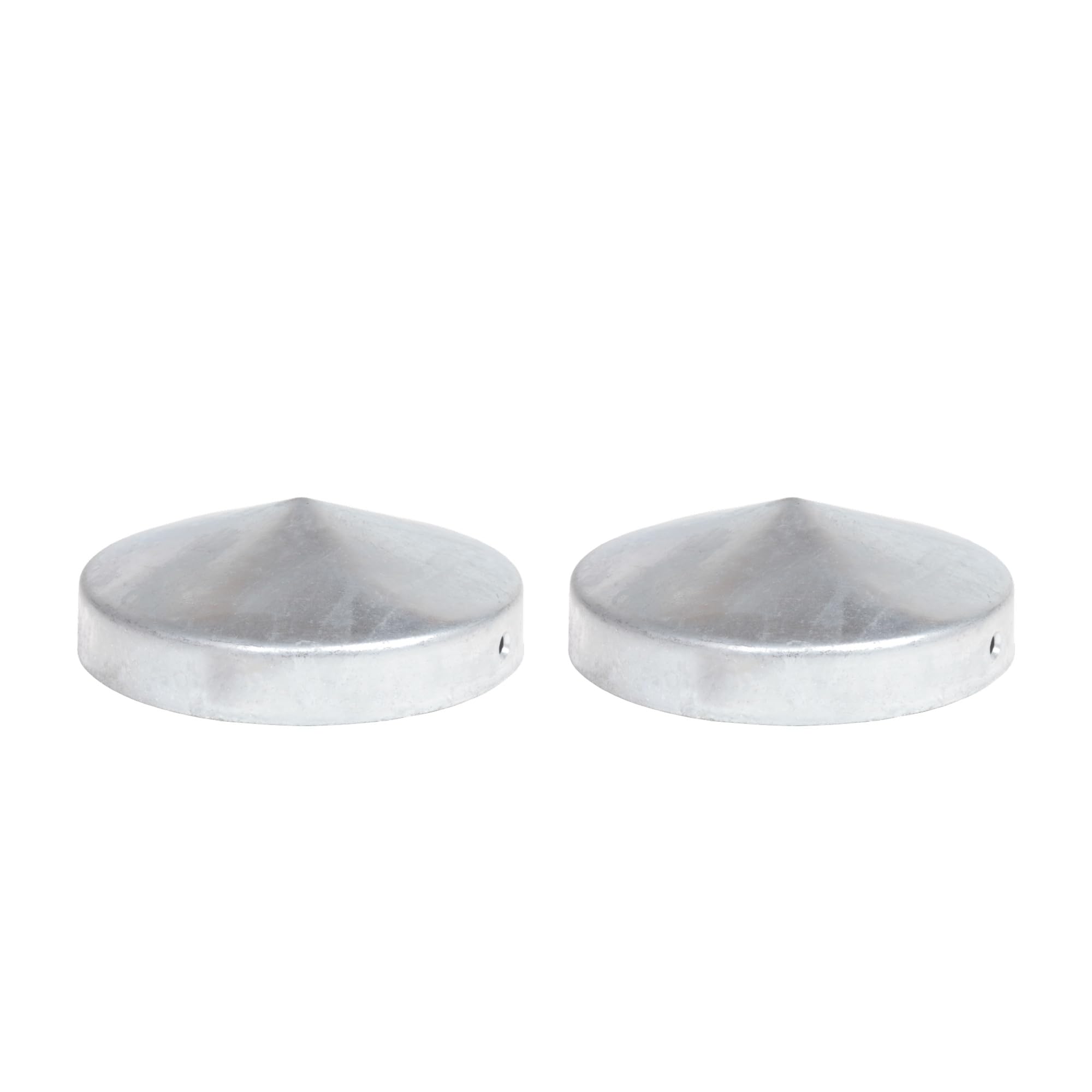 2 x Post Caps Round Steel Fire-Dip Galvanised 81 mm Diameter